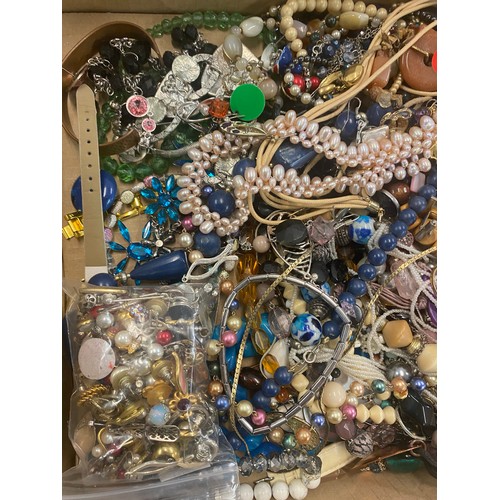 424 - Box of vintage costume jewellery