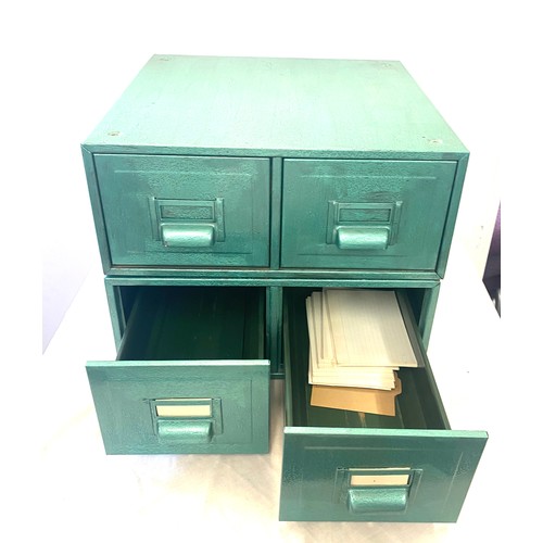 605 - 2 Vintage 2 drawer metal index drawers