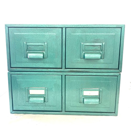 605 - 2 Vintage 2 drawer metal index drawers