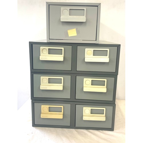 608 - 3, 2 drawer Bisley index drawers, plus 1 other