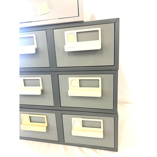 608 - 3, 2 drawer Bisley index drawers, plus 1 other