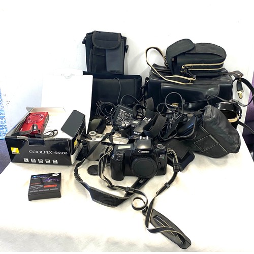 130 - Large selection of cameras and camera equipment, to include Nikon, Prakticar, Soligor etc