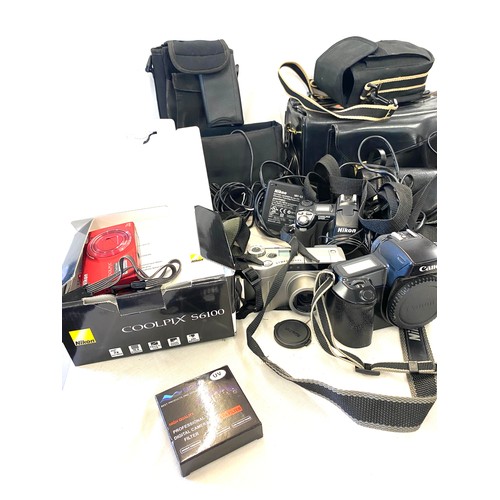 130 - Large selection of cameras and camera equipment, to include Nikon, Prakticar, Soligor etc