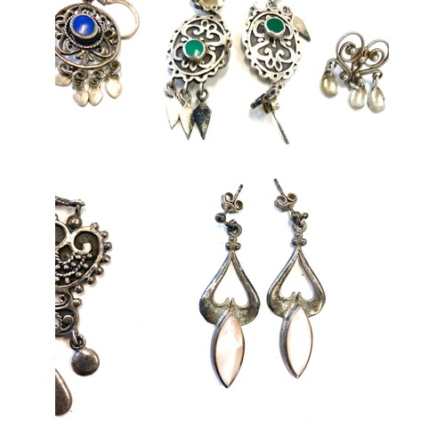 473 - Selection ladies vintage silver drop earrings