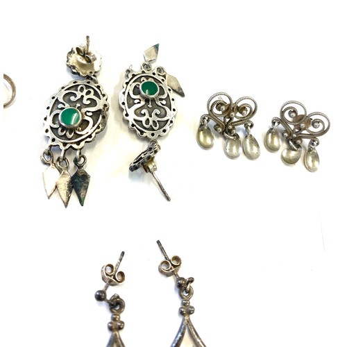 473 - Selection ladies vintage silver drop earrings