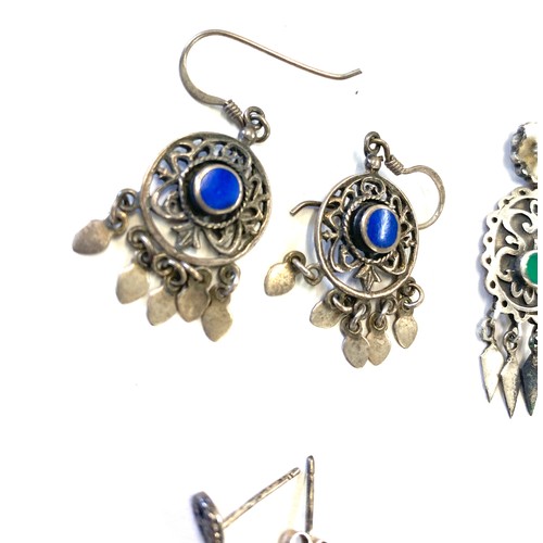 473 - Selection ladies vintage silver drop earrings