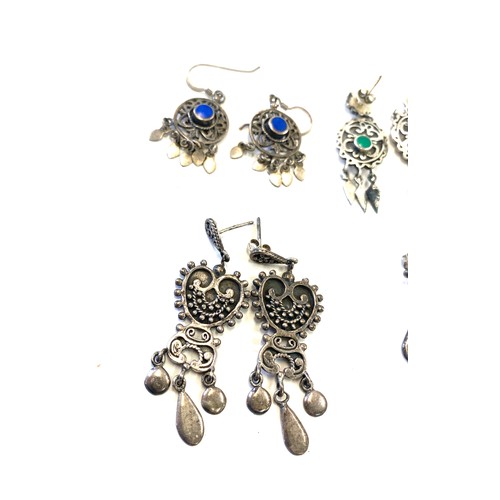 473 - Selection ladies vintage silver drop earrings