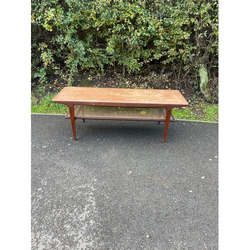 615 - Vintage teak coffee table, possibly Scandinavian measures approx 18.5inches tall, 54 inches wide, 18... 