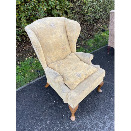 624 - Wing back Queen Anne chair