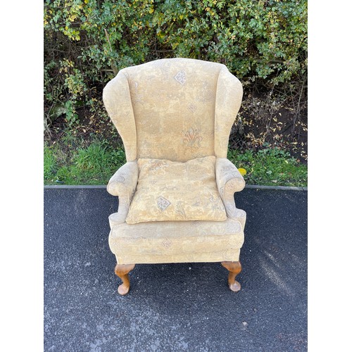 624 - Wing back Queen Anne chair