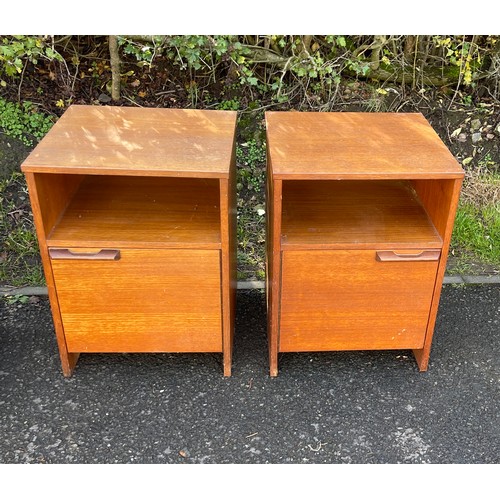 627 - Pair of vintage teak bedside tables/ night stands, possibly Avalon