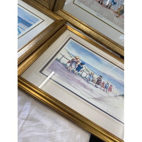 135 - Selection of 5 framed sea side prints largest measures approx 17.5inches tall 14 inches wide