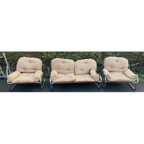 635 - Retro 2 Seater sofa and 2 chairs