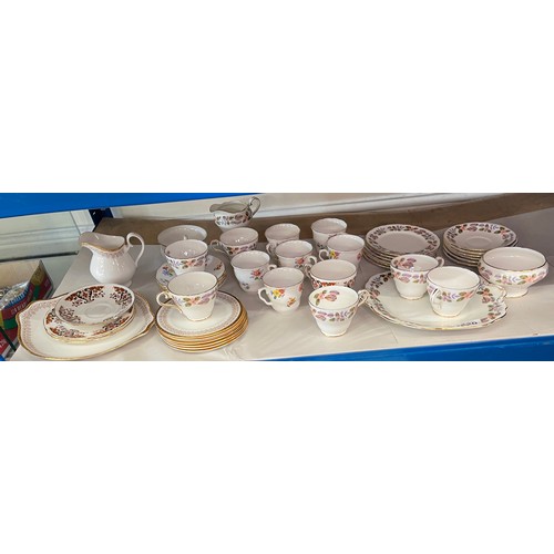 420 - Selection of part tea services includes Aynsley, colclough, Royal Albert etc