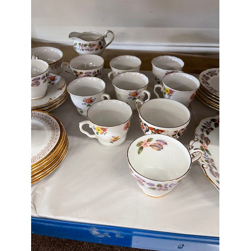 420 - Selection of part tea services includes Aynsley, colclough, Royal Albert etc