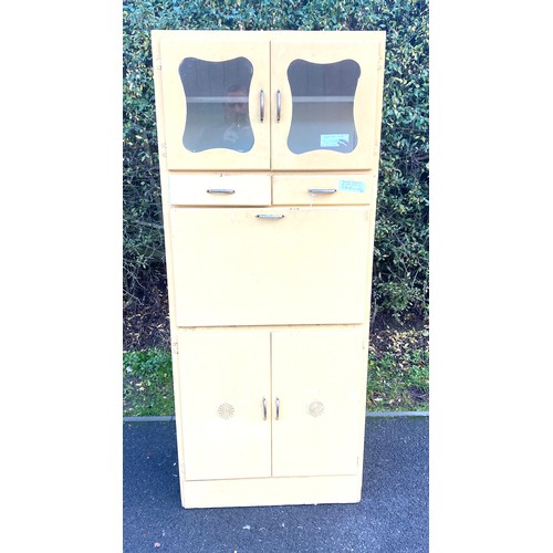 637 - Painted kitchen cabinet measures approx 68 inches tall 28 inches wide 16 inches depth