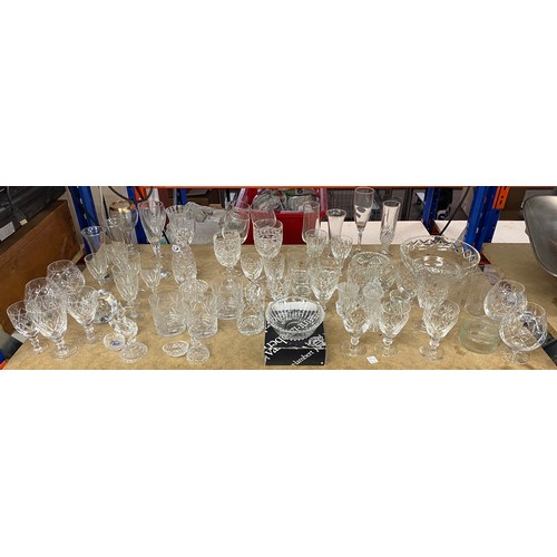 335 - Selection of assorted glassware includes London lead crystal etc