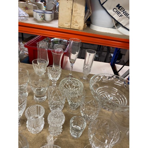 335 - Selection of assorted glassware includes London lead crystal etc