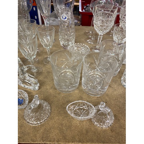 335 - Selection of assorted glassware includes London lead crystal etc