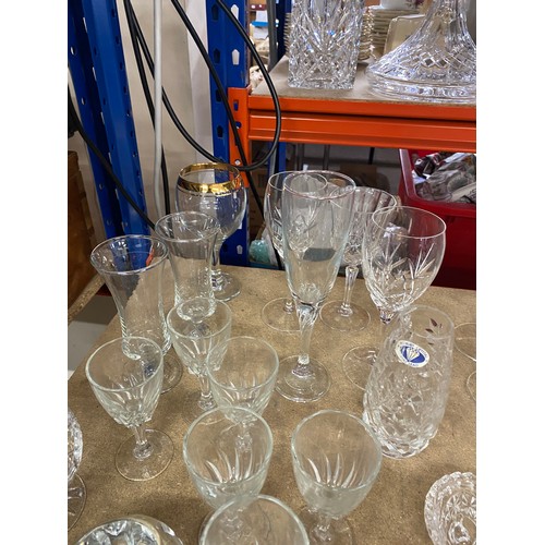 335 - Selection of assorted glassware includes London lead crystal etc