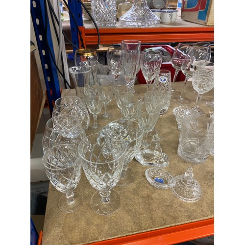 335 - Selection of assorted glassware includes London lead crystal etc