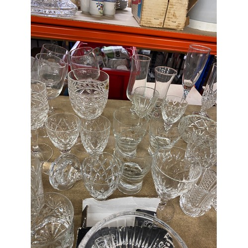 335 - Selection of assorted glassware includes London lead crystal etc