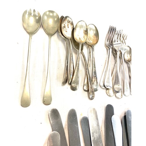 185 - Selection of silver plated cutlery includes Walker and Hall etc