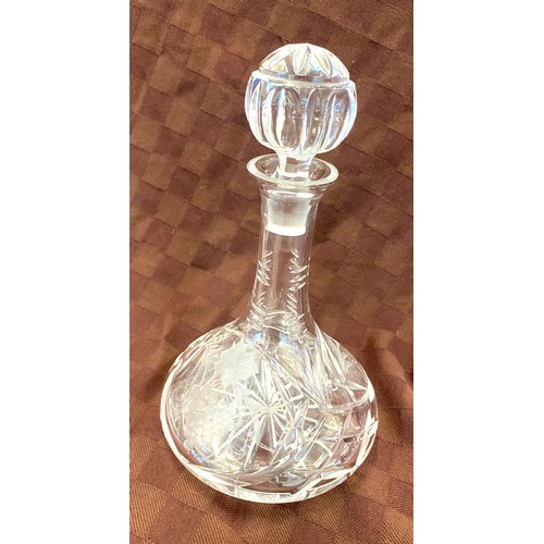 86 - Selection of 3 vintage glass decanters includes