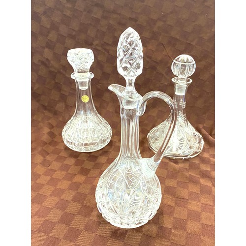 86 - Selection of 3 vintage glass decanters includes