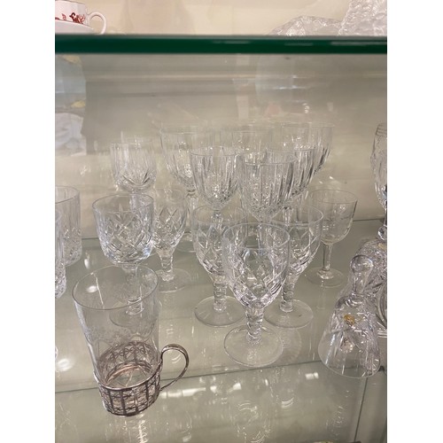 346 - Selection of vintage and later glassware includes a silver glass holder