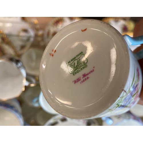 347 - Large selection of assorted Shelley china, some af includes Mostly coffee cups/ saucers and pin tray... 