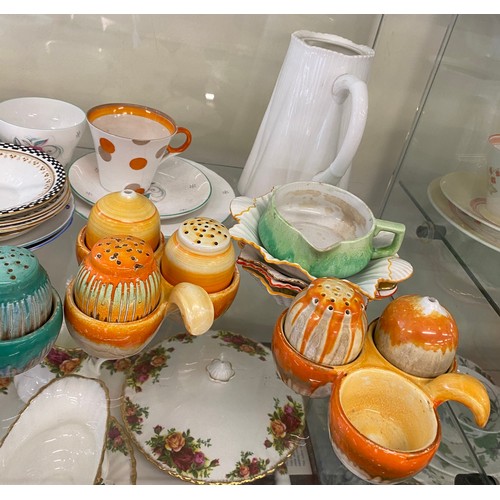 347 - Large selection of assorted Shelley china, some af includes Mostly coffee cups/ saucers and pin tray... 