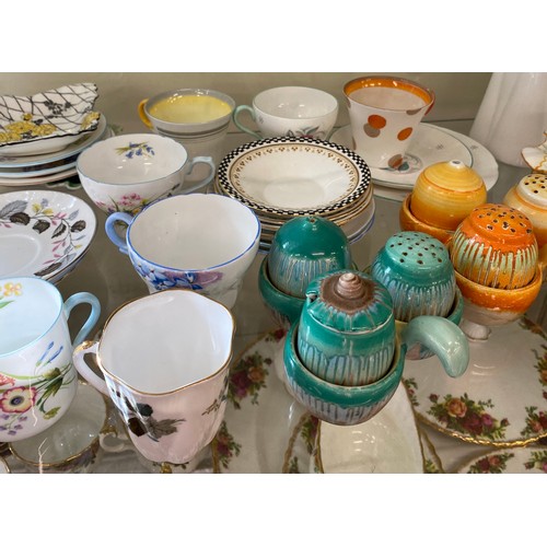 347 - Large selection of assorted Shelley china, some af includes Mostly coffee cups/ saucers and pin tray... 