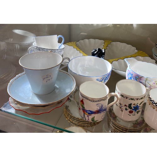 347 - Large selection of assorted Shelley china, some af includes Mostly coffee cups/ saucers and pin tray... 