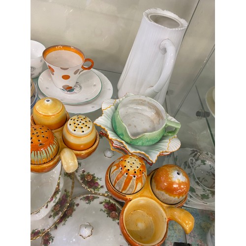 347 - Large selection of assorted Shelley china, some af includes Mostly coffee cups/ saucers and pin tray... 