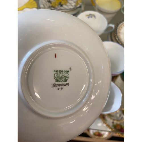 347 - Large selection of assorted Shelley china, some af includes Mostly coffee cups/ saucers and pin tray... 