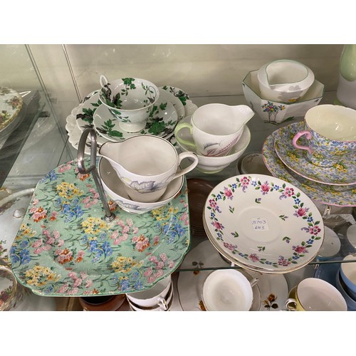 353 - Large selection of assorted Shelley china, some af includes 1930s queen Anne trio, 1960s coffee pot ... 