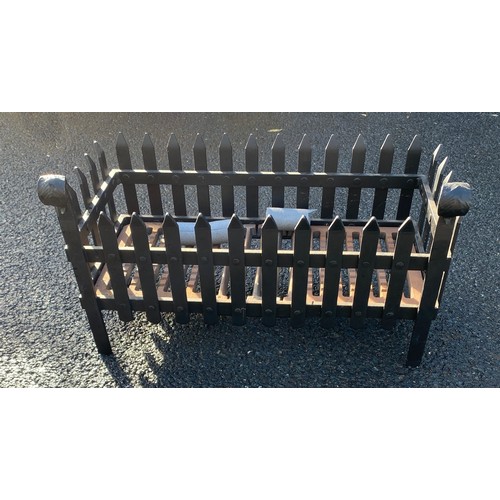 271 - Cast iron fire grate measures approx 24 inches wide 14 inches deep 13 inches tall