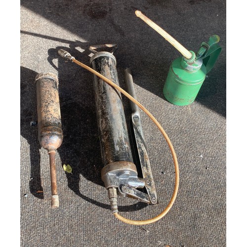 94 - 2 Grease guns and a wesco oil can