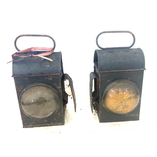 46 - 2 Vintage rail road lamps