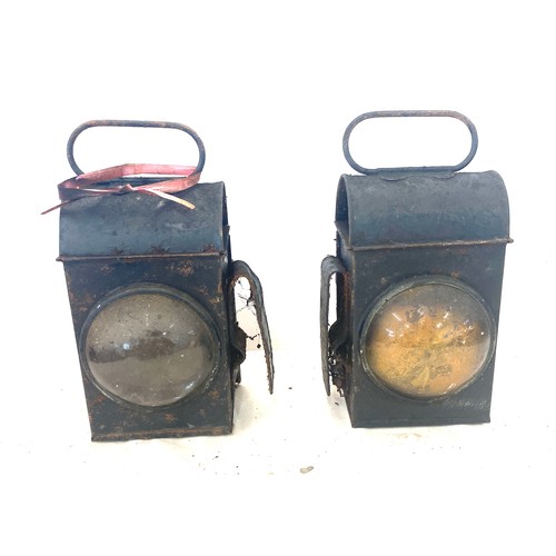 46 - 2 Vintage rail road lamps