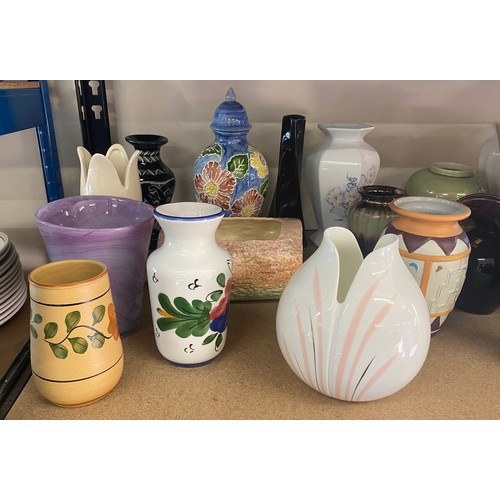 336 - Large selection of various vintage and modern vases to include sylvac, Royal Doulton, Regenhutte etc