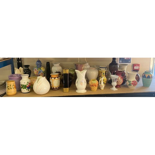 336 - Large selection of various vintage and modern vases to include sylvac, Royal Doulton, Regenhutte etc