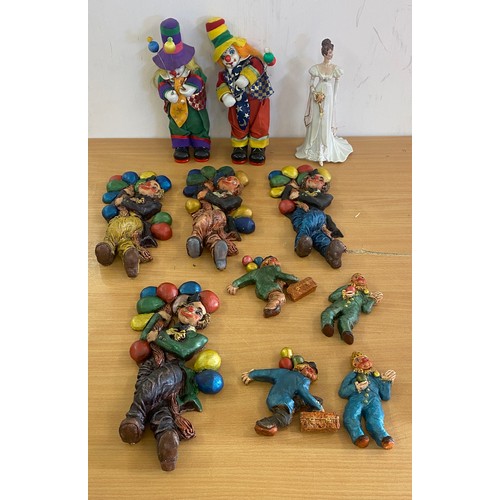 241 - Large selection of assorted clown figures/ plaques etc