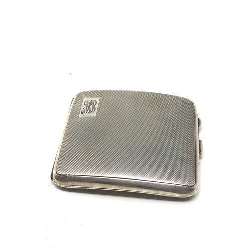 9 - Antique silver cigarette case birmingham silver hallmarks weight 129g