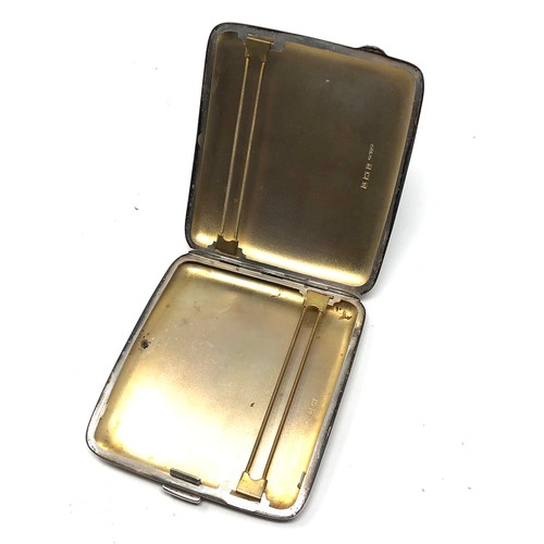 9 - Antique silver cigarette case birmingham silver hallmarks weight 129g