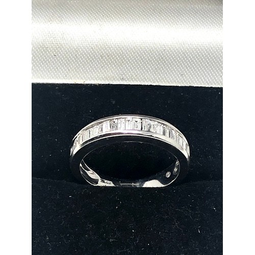 166 - Fine 14ct white gold diamond half eternity ring weight 2.9g