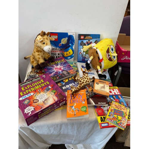 174 - Selection of Boxed games includes Bank Attack, Think words, catch phrase, books, teddies etc