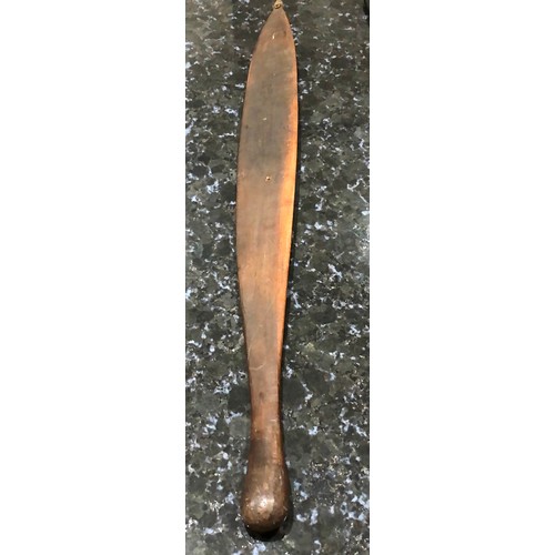 90 - Aboriginal woomera shaped flat club tribal spear thrower