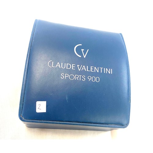 Boxed Claude Valentini sports 900 quarts wristwatch working order